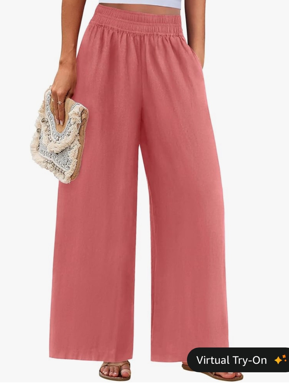 NWT! Women’s Wide Leg Palazzo Pants in Dusty Rose XXL